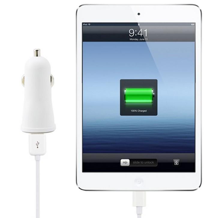 Caricatore da Auto Universale 1 Porta USB con Uscita 5V 1A Bianco - Techly IUSB2-CAR2-1A1P