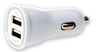 Universal Car Charger 2 USB Doors 5 V 1 A and 2.1 A White - Techly IUSB 2 -CAR 2 - 2 A 2 P