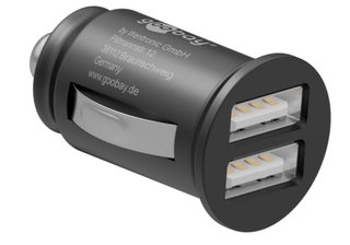 Compact Car/Camion 2 USB Doors 12 W/ 2.4 A Black - Goobay IUSB 2 -CAR 4 - 2 A 2 P