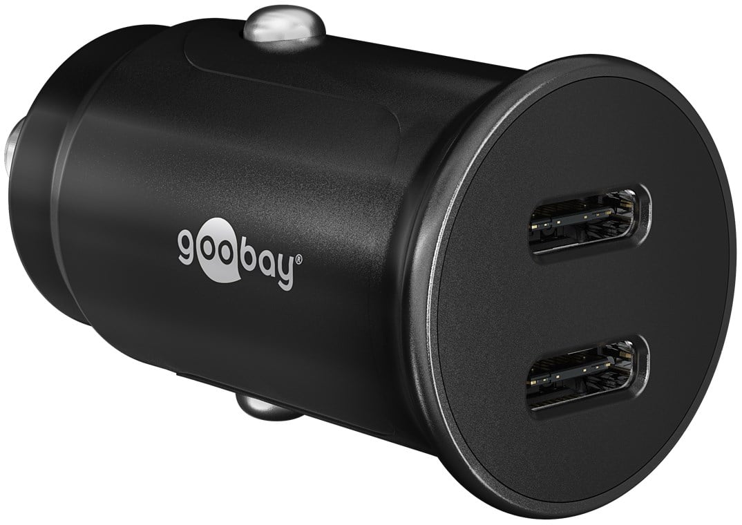 Caricatore Compatto da Auto 2 porte USB-C™ PD Power Delivery 30W - Goobay IUSB2-CAR4-2C30W