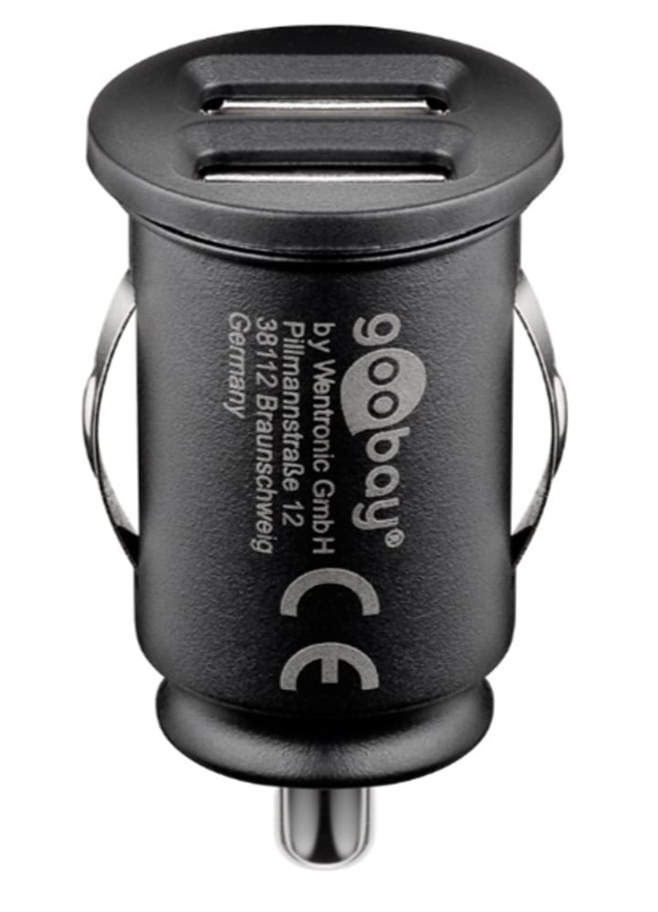 Caricatore Compatto da Auto/Camion 2 porte USB max.15.5W/3.1A Nero - Goobay IUSB2-CAR4-3A2P
