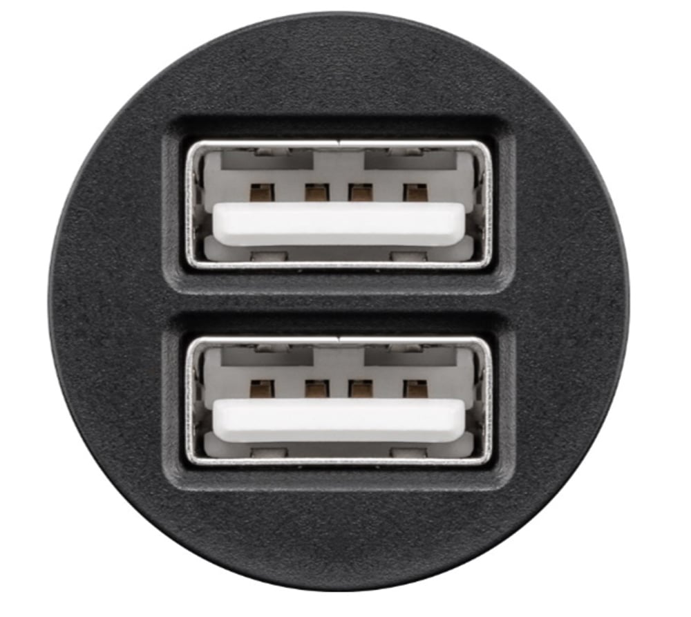 Caricatore Compatto da Auto/Camion 2 porte USB max.24W/4.8A Nero - Goobay IUSB2-CAR4-4A2P