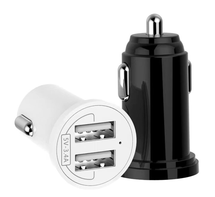 Mini Caricatore da Auto 2 Porte USB-A 12W/2.4A Nero - Techly IUSB2-CAR5-A24