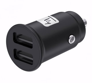 Mini Caricatore da Auto 2 Porte USB-A 5V/2.4A Nero - Techly IUSB2-CAR5-A24B
