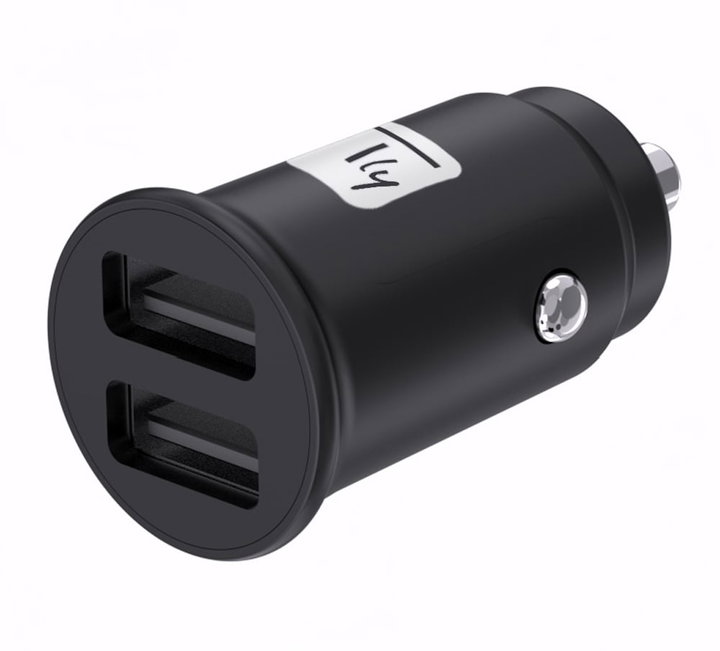 Mini Caricatore da Auto 2 Porte USB-A 5V/2.4A Nero - Techly IUSB2-CAR5-A24B