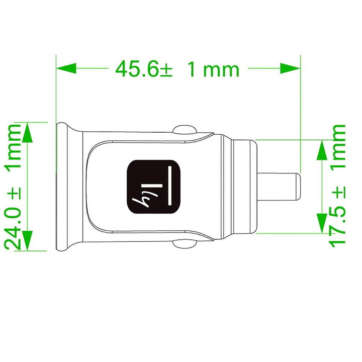 Mini Caricatore da Auto 2 Porte USB-A 5V/2.4A Nero - Techly IUSB2-CAR5-A24B