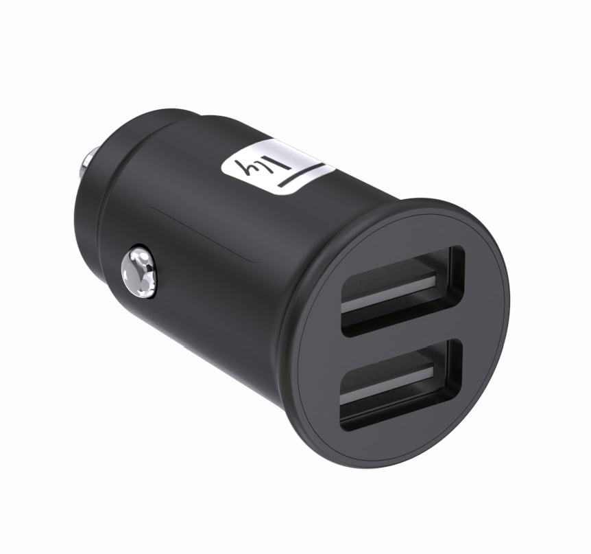 Mini Car Charger 2 USB-A Doors 5 V/ 2.4 A Black - Techly IUSB 2 -CAR 5 -A 24 B