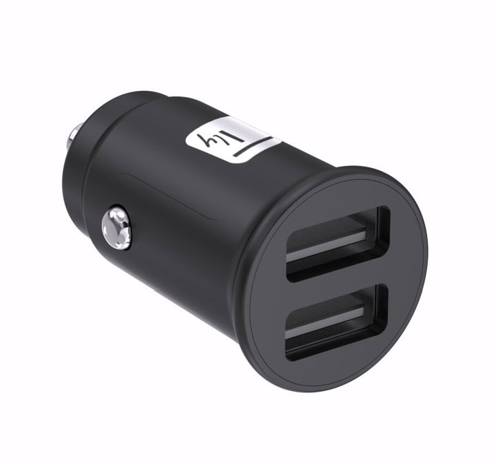 Mini Caricatore da Auto 2 Porte USB-A 5V/2.4A Nero - Techly IUSB2-CAR5-A24B