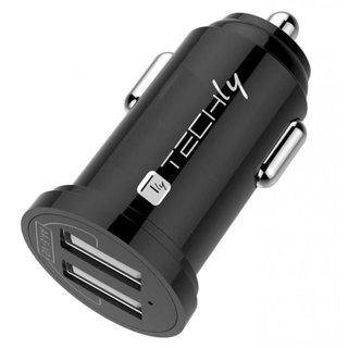 Mini Caricatore da Auto 2 Porte USB-A 24W/4.8A Nero - Techly IUSB2-CAR5-A48