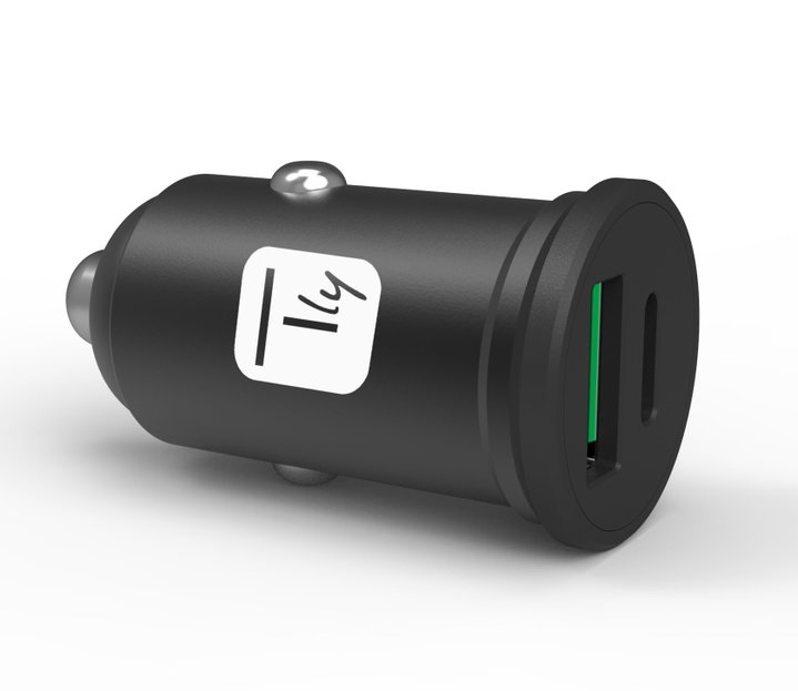 Mini Caricatore da Auto USB-A e USB-C 5V/4A Nero - Techly IUSB2-CAR5-AC45W