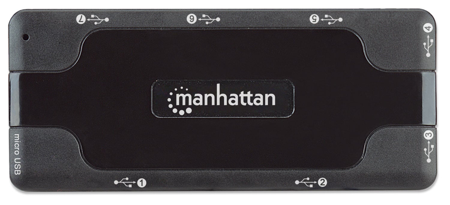 Mini Hub USB 2.0 alta velocità 7 porte - Manhattan IUSB2-HUB169