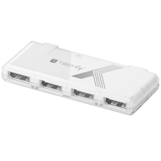 Mini Hub USB Hi Speed 4 Porte Bianco - Techly IUSB 2 -HUB 4 -WHTY