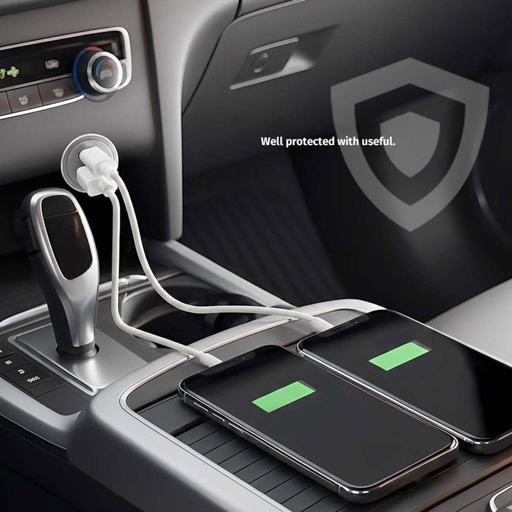 Caricabatteria Auto Doppia USB 20W USB-A QC USB-C PD Argento - Logilink IUSB3-CAR-2P20W