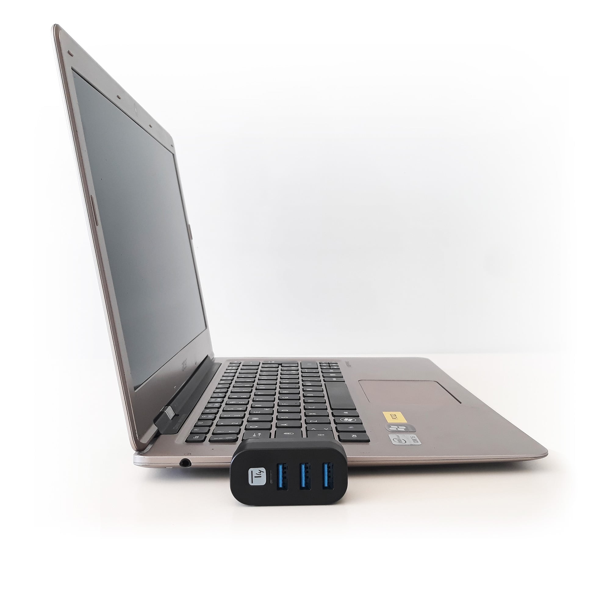Mini Hub Rotante con 3 Porte USB 3.2 Nero - Techly IUSB3-HUB3-ROTB
