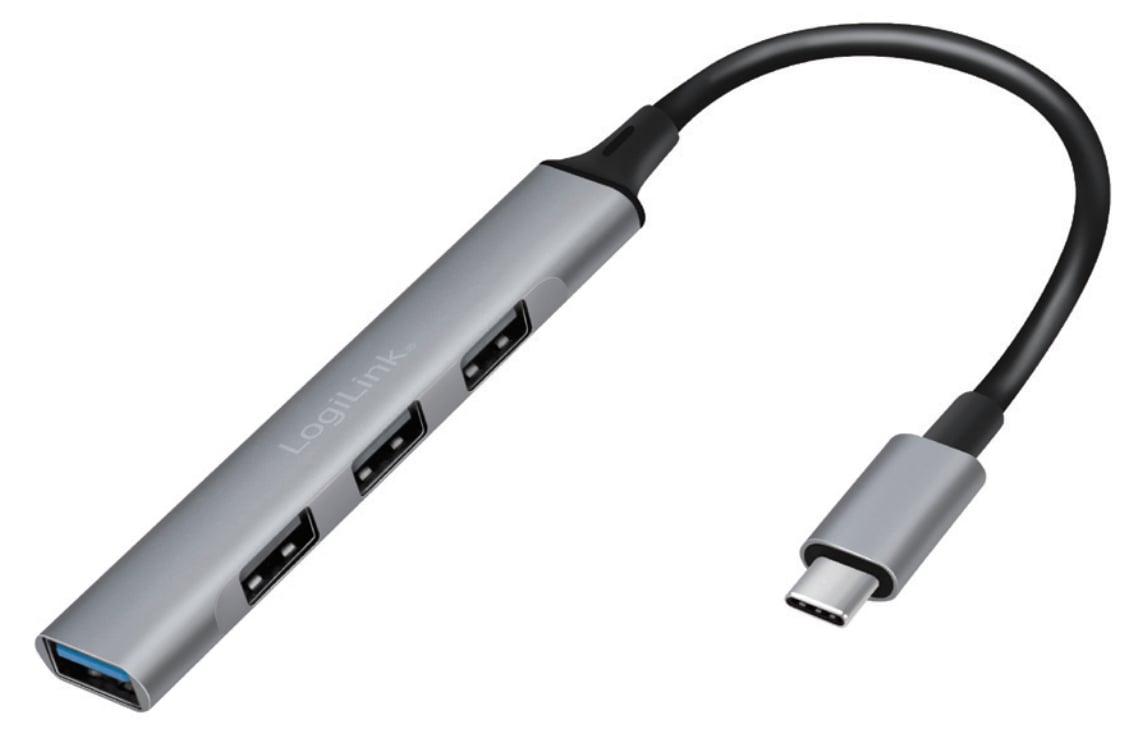 Hub USB 3.2 Ultra Slim a 4 Porte Ingresso USB-C™ - Logilink IUSB3-HUB392C