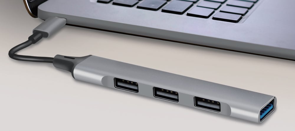 Hub USB 3.2 Ultra Slim a 4 Porte Ingresso USB-C™ - Logilink IUSB3-HUB392C