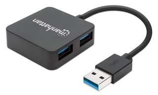 SuperSpeed USB 3.2 Gen 1 Hub 4 USB ports A - Manhattan IUSB 3 -HUB 4 -BK