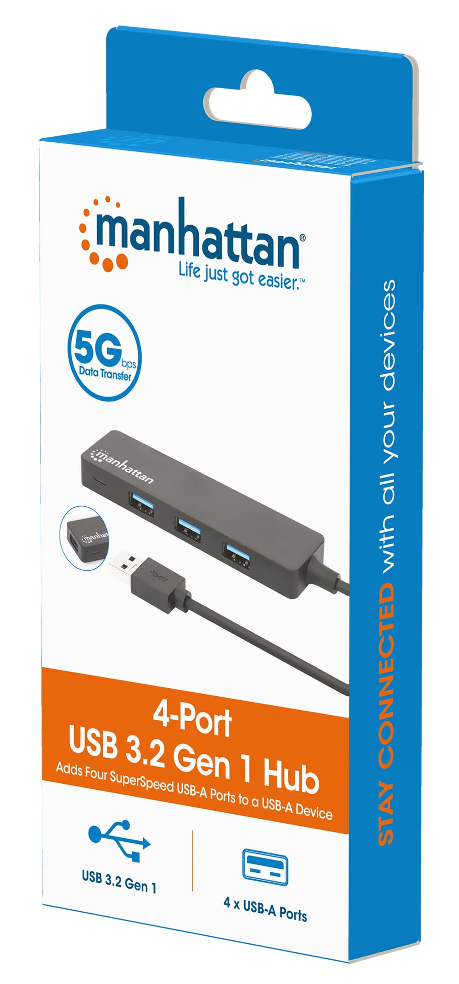 Hub USB 3.2 Gen 1 a 4 porte - Manhattan IUSB3-HUB4M