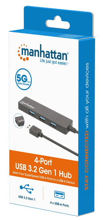 Hub USB 3.2 Gen 1 a 4 porte - Manhattan IUSB3-HUB4M