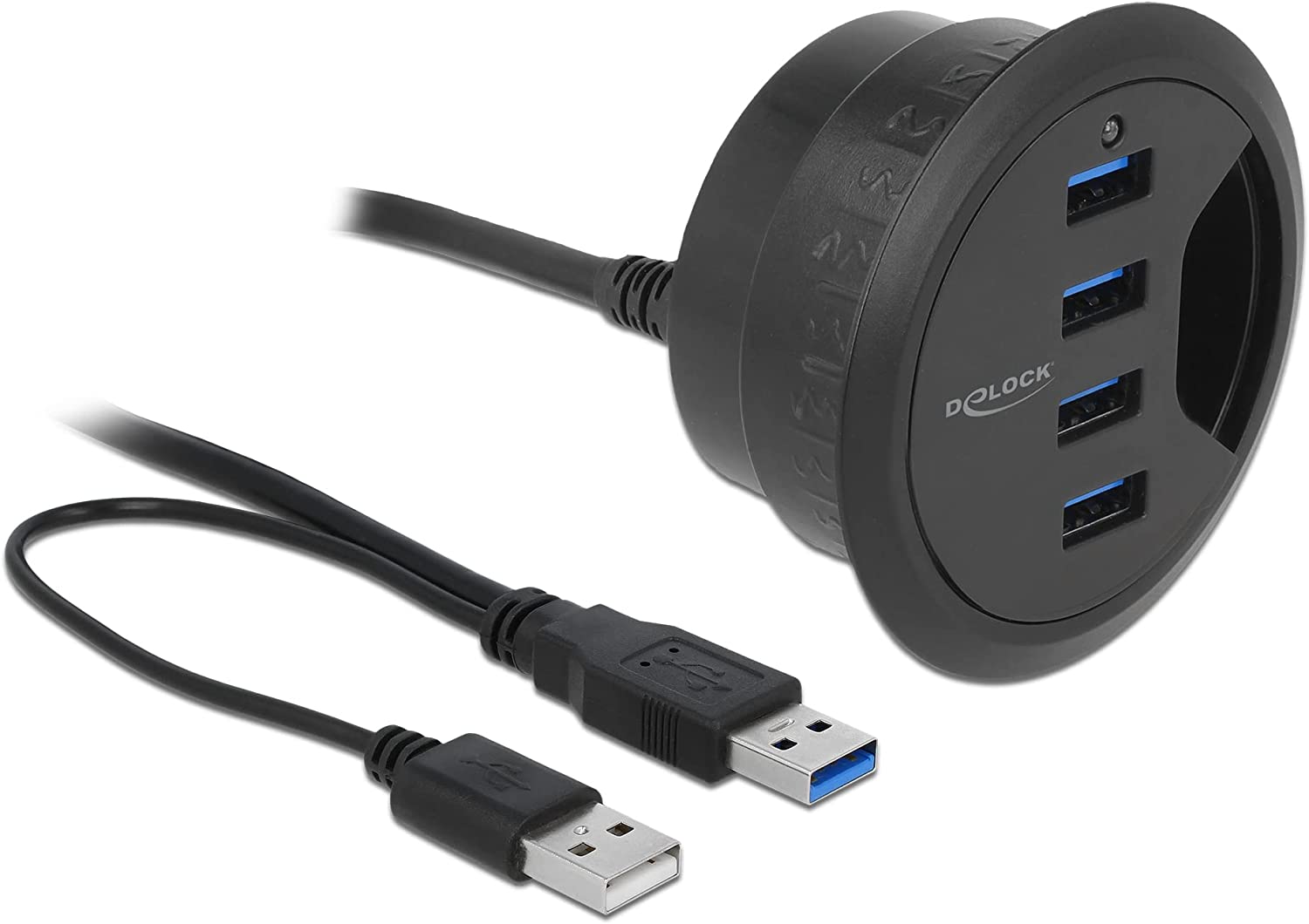 Hub USB 3.2 4 ports In-Desk diameter 6 and 8 cm - Delock IUSB 3 -HUB 604 P