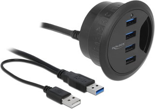 Hub USB 3.2 4 porte In-Desk diametro 6 e 8 cm - Delock IUSB3-HUB604P