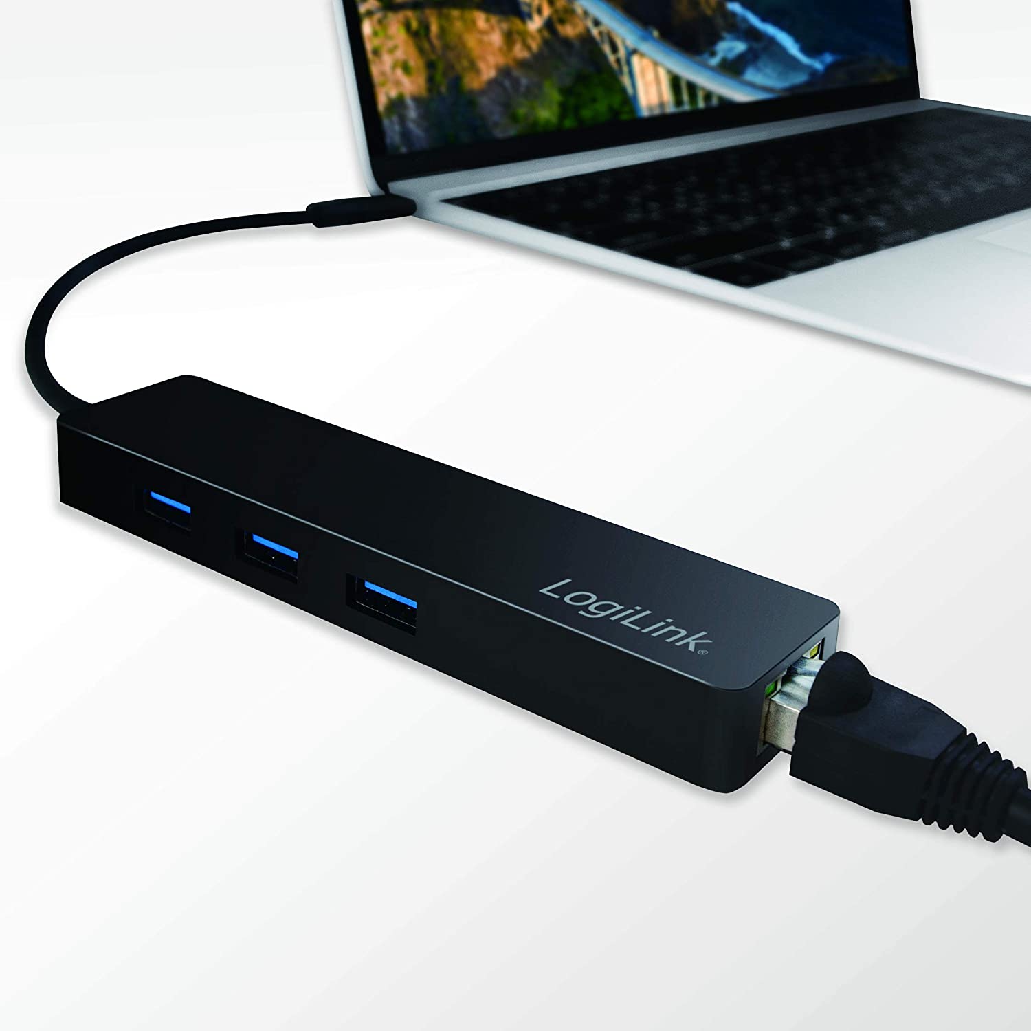 Hub USB-C™ SuperSpeed 3 Porte USB-A 3.2 Gen1 Femmina Nero - Logilink IUSB31-HUB3CG