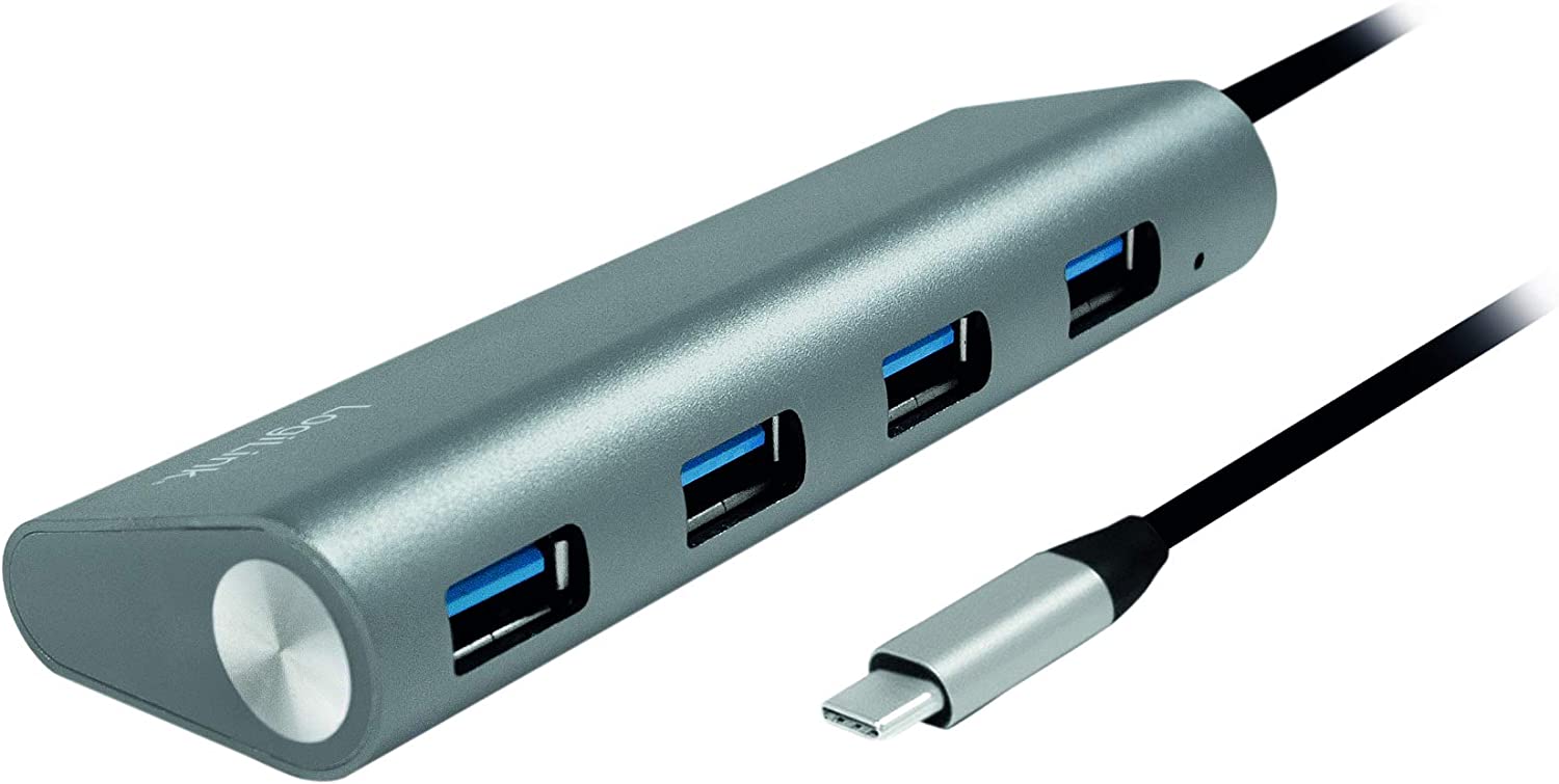 Hub USB-C™ SuperSpeed 4 Porte Alluminio Silver - Logilink IUSB31-HUB4CA