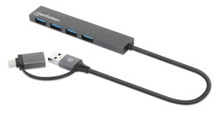 Hub USB-C 3.2 4 Porte USB-A Ultra Slim - Manhattan IUSB31C-COMBO-HUB4M2