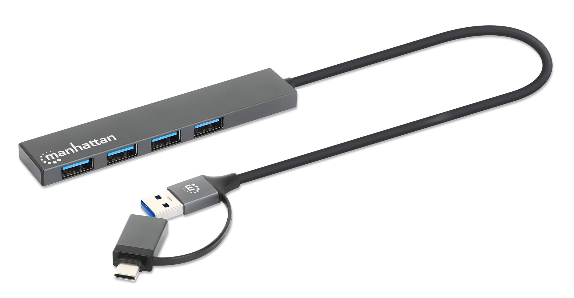 Hub USB-C™ 3.2 4 porte USB-A Ultra Slim - Manhattan IUSB31C-COMBO-HUB4M2