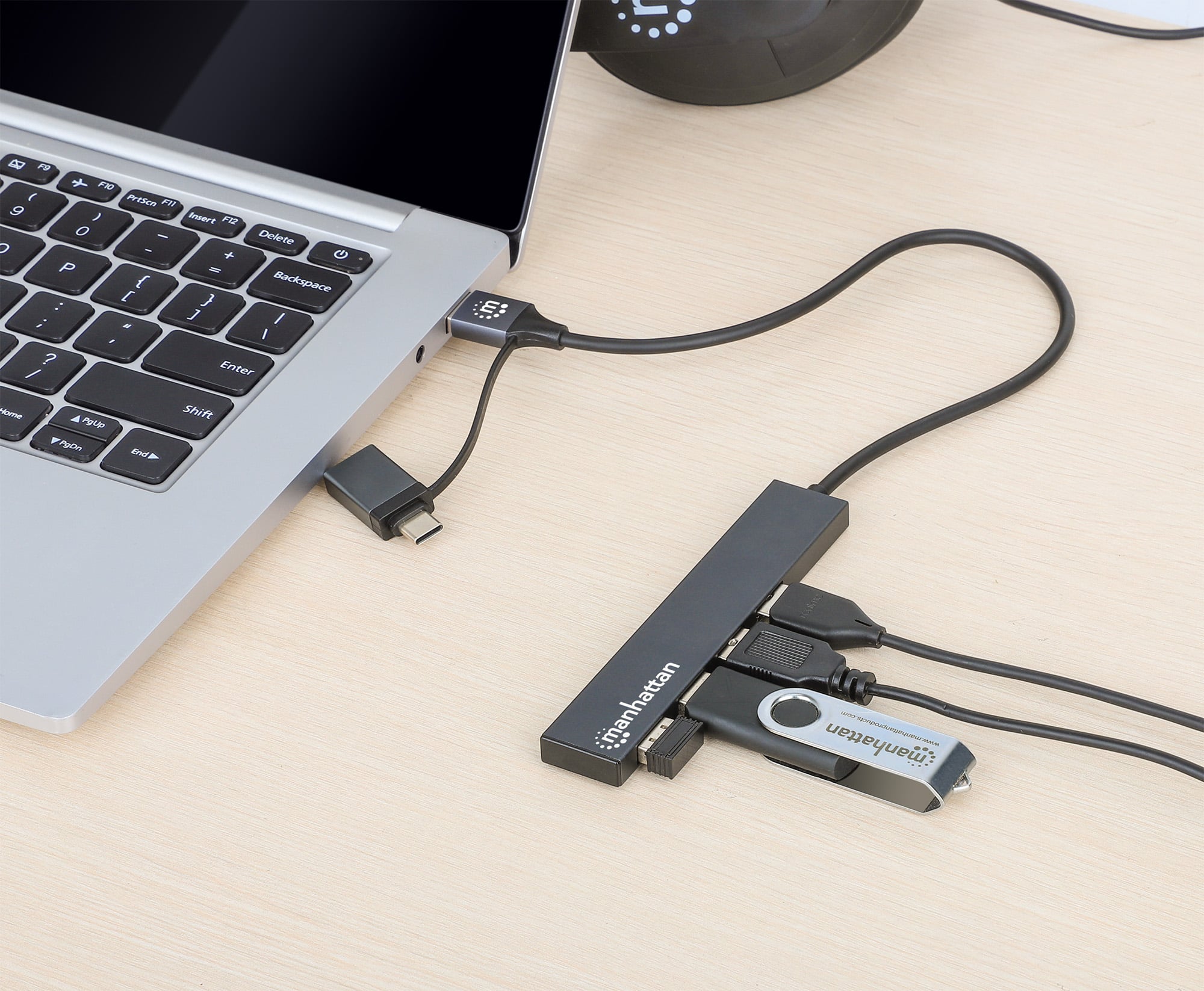 Hub USB-C™ 3.2 4 porte USB-A Ultra Slim - Manhattan IUSB31C-COMBO-HUB4M2