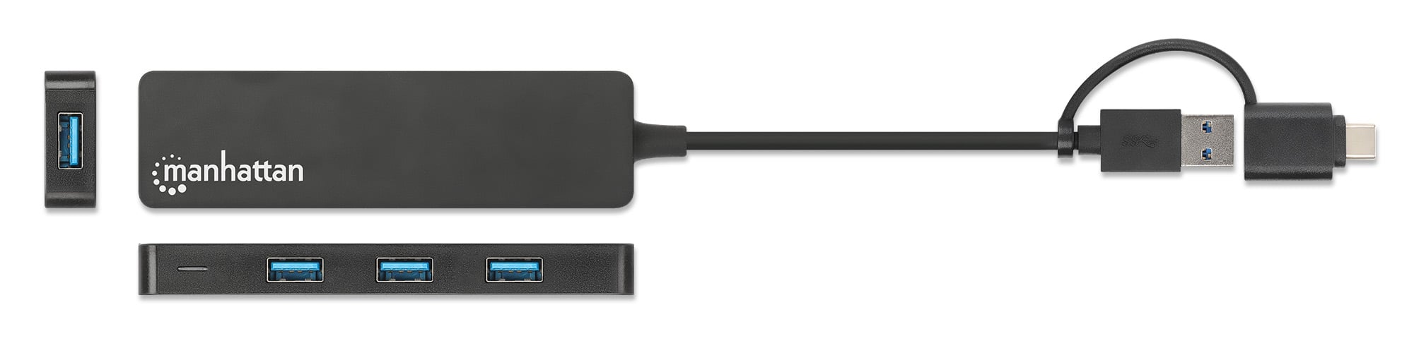 Hub USB 3.2 Gen1 4 Porte Combo USB-A e USB-C™ - Manhattan IUSB31C-COMBO-HUB4MH