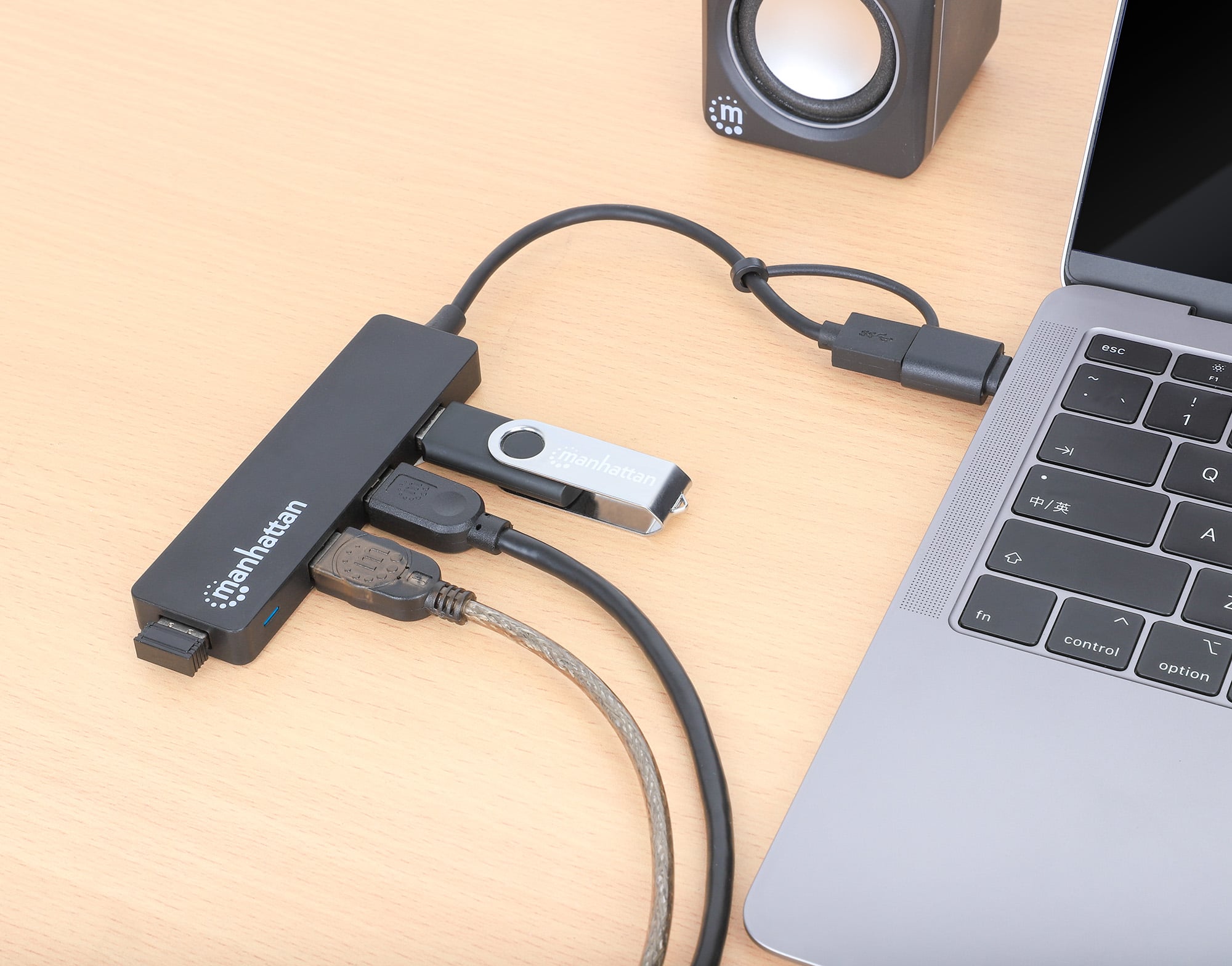 Hub USB 3.2 Gen1 4 Porte Combo USB-A e USB-C™ - Manhattan IUSB31C-COMBO-HUB4MH