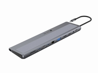Docking Station 12 in 1 USB-C Hub VGA HDMI DP RJ 45 SD/Micro SD Player - Techly IUSB 31 C-DOCK 12 DPHD 2