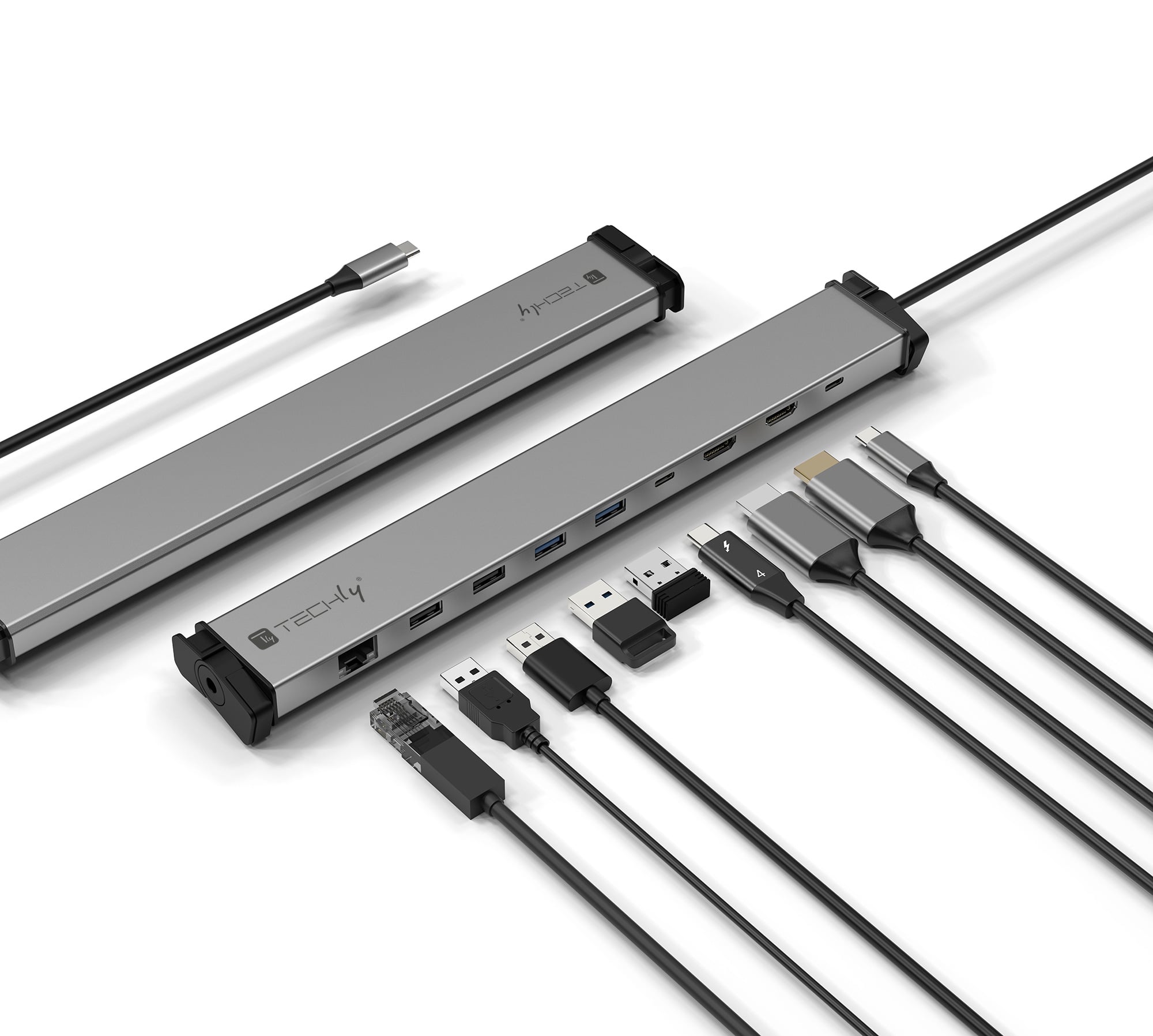 Docking Station 9 in 1 USB-C Hub USB HDMI RJ 45 - Techly IUSB 31 C-DOCK 9 HPD