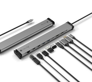 Docking Station 9 in 1 USB-C Hub USB HDMI RJ 45 - Techly IUSB 31 C-DOCK 9 HPD