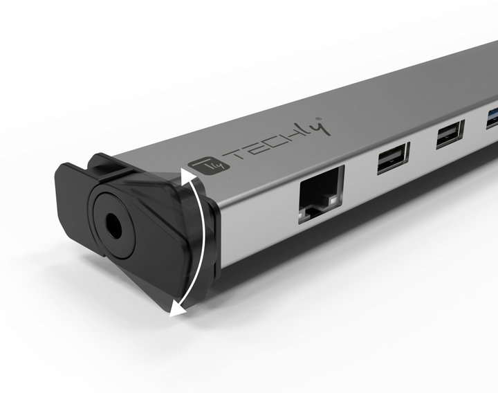 Docking Station 9 in 1 USB-C Hub USB HDMI RJ 45 - Techly IUSB 31 C-DOCK 9 HPD
