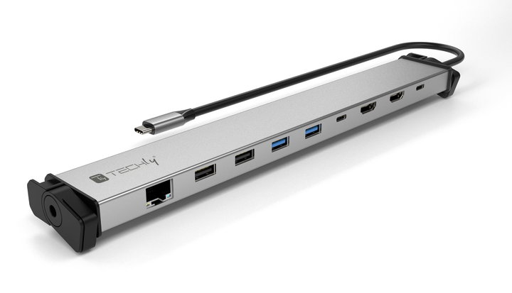 Docking Station 9 in 1 USB-C Hub USB HDMI RJ 45 - Techly IUSB 31 C-DOCK 9 HPD