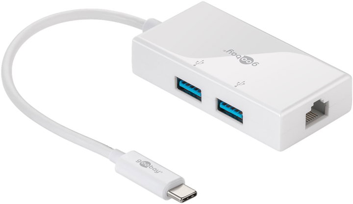 Hub USB-C SuperSpeed 2 USB ports 3.2 and RJ- 45 Gigabit - Goobay IUSB 31 C-HUB 2 C