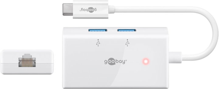 Hub USB-C SuperSpeed 2 USB ports 3.2 and RJ- 45 Gigabit - Goobay IUSB 31 C-HUB 2 C