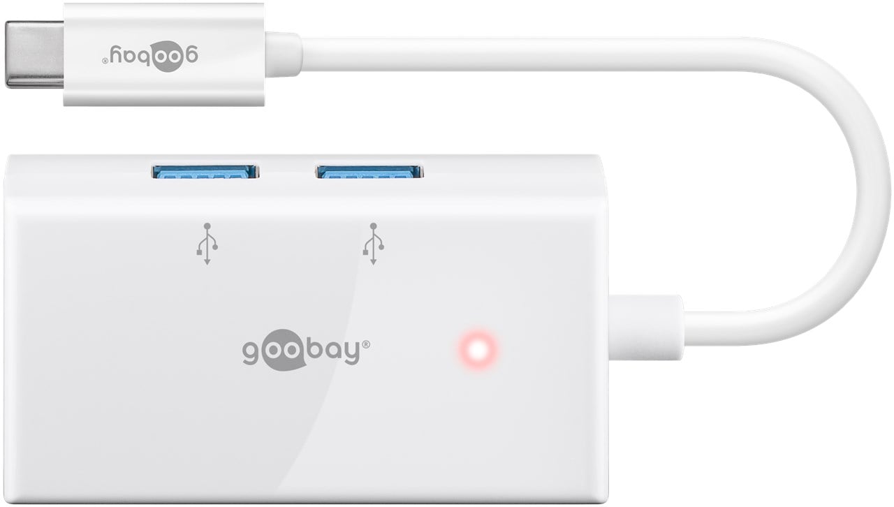 Hub USB-C SuperSpeed 2 USB ports 3.2 and RJ- 45 Gigabit - Goobay IUSB 31 C-HUB 2 C