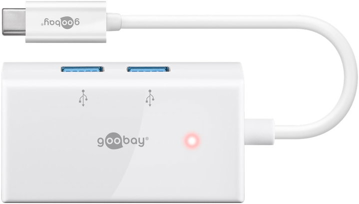Hub USB-C SuperSpeed 2 USB ports 3.2 and RJ- 45 Gigabit - Goobay IUSB 31 C-HUB 2 C