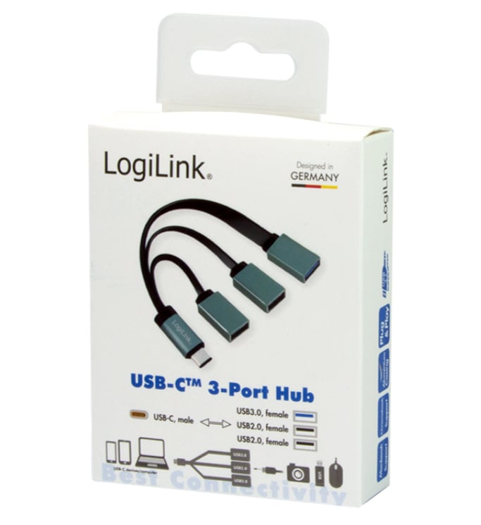 Hub Flessibile USB-C™ SuperSpeed 3 Porte USB A Femmina Nero - Logilink IUSB31C-HUB3