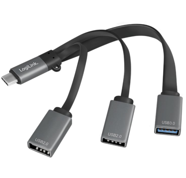 Hub Flessibile USB-C™ SuperSpeed 3 Porte USB A Femmina Nero - Logilink IUSB31C-HUB3