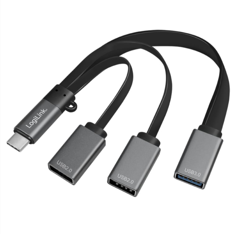 Hub Flessibile USB-C™ SuperSpeed 3 Porte USB A Femmina Nero - Logilink IUSB31C-HUB3