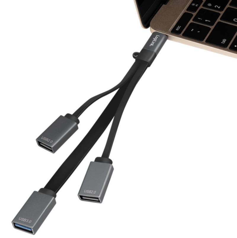 Hub Flessibile USB-C™ SuperSpeed 3 Porte USB A Femmina Nero - Logilink IUSB31C-HUB3