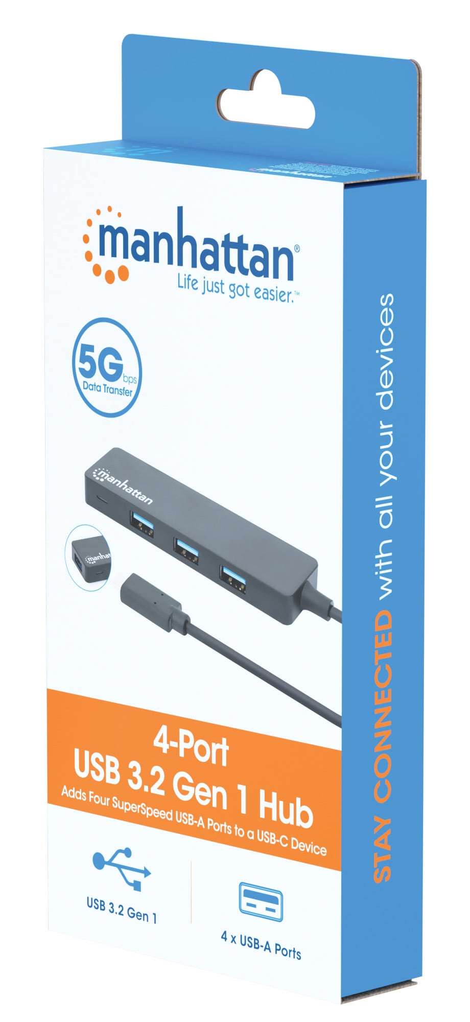 Hub USB 3.2 Gen 1 a 4 porte - Manhattan IUSB31C-HUB430M