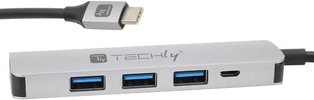 Hub USB-C™ SuperSpeed 4 Porte USB3.2 con PD, Alluminio - Techly IUSB31C-HUB4TLY