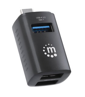 Hub USB-C 3.2 Gen1 a 3 porte USB-A Compatto Nero - Manhattan IUSB31C-MINIHUB3