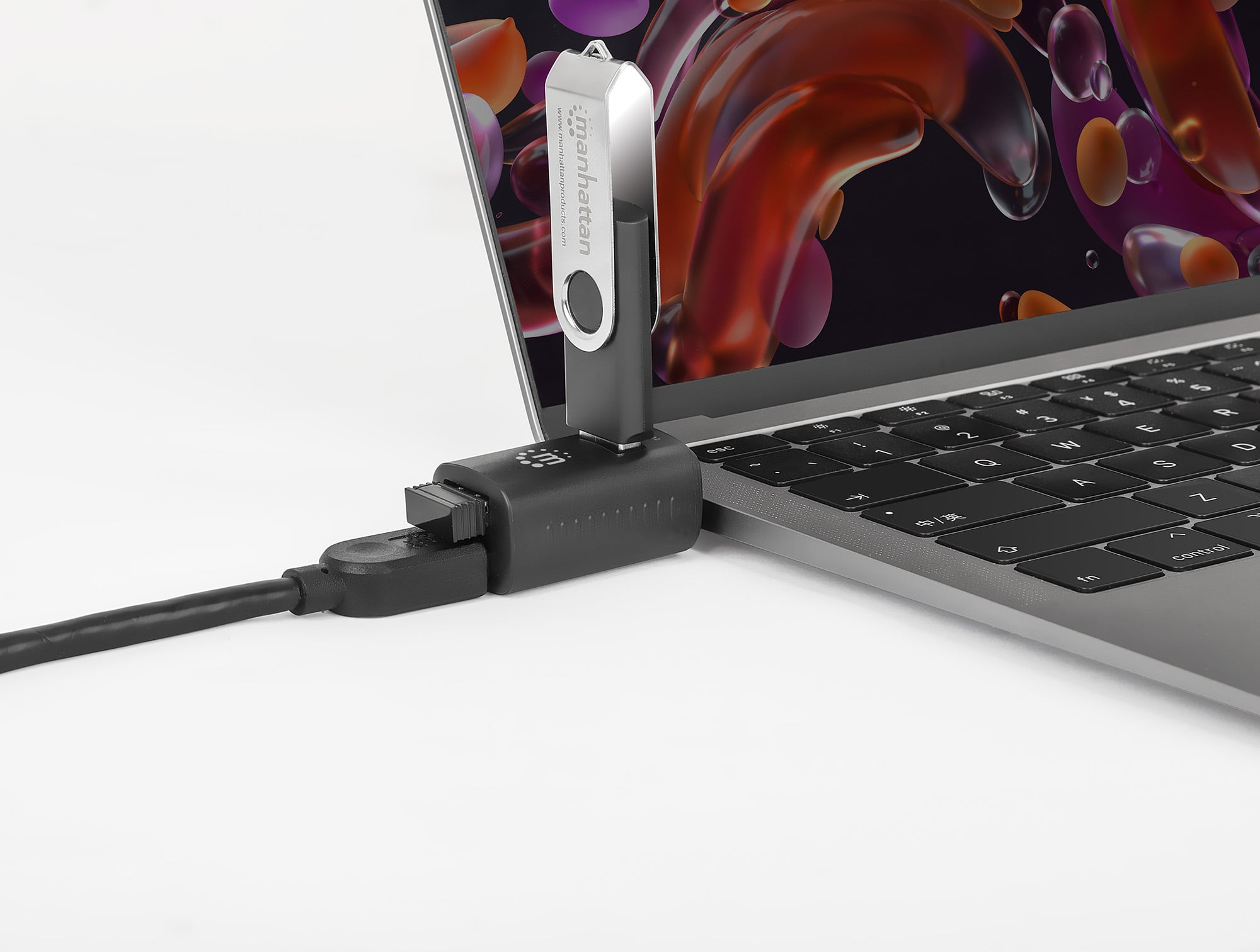 Hub USB-C™ 3.2 Gen1 a 3 porte USB-A Compatto Nero - Manhattan IUSB31C-MINIHUB3