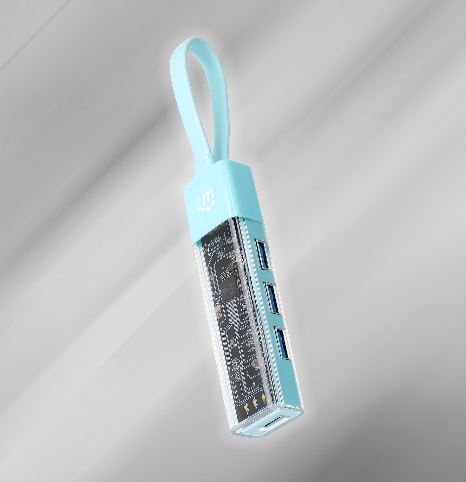 Hub Combo USB 3.2 USB-C™ e USB-A 4 Porte Verde Trasparente - Manhattan IUSB31C-TR-HUB4GR
